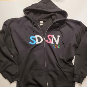 SDSN Hooded Sweatshirt Black with Colored Letters