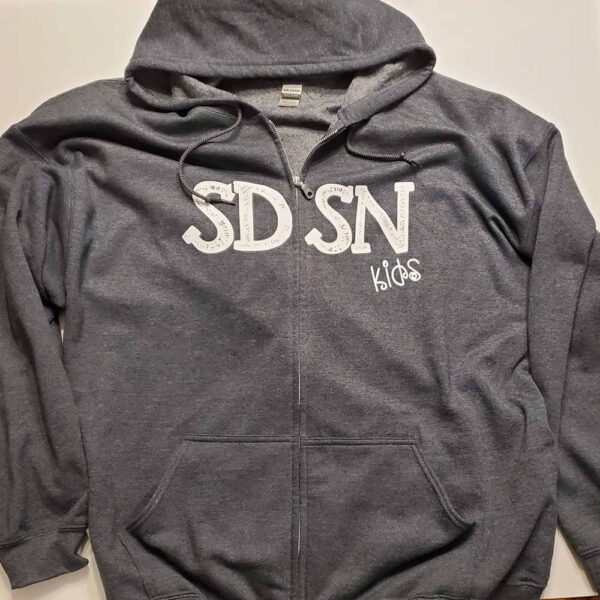 SDSN Hooded Sweatshirt Grey with White Letters