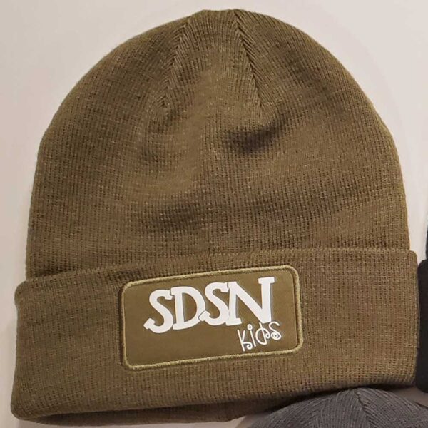 SDSN Beanie Green with White Lettering