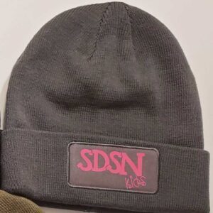 SDSN Beanie Grey with Pink Lettering
